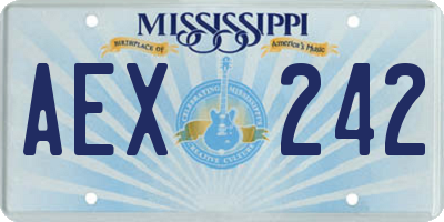 MS license plate AEX242