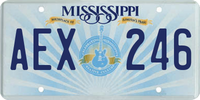 MS license plate AEX246