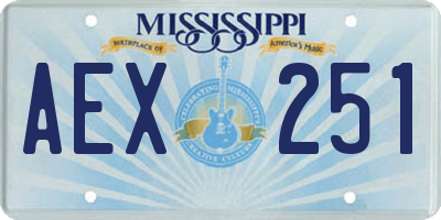 MS license plate AEX251