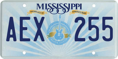 MS license plate AEX255