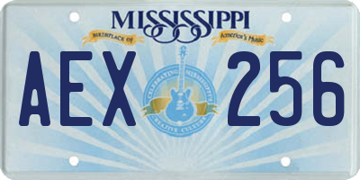 MS license plate AEX256