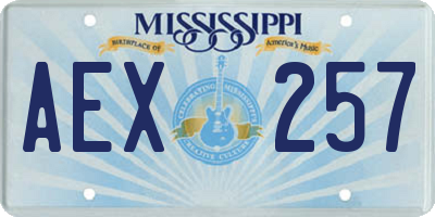 MS license plate AEX257