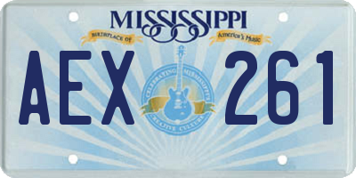 MS license plate AEX261