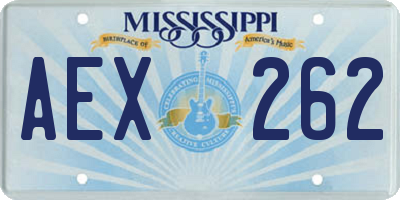 MS license plate AEX262