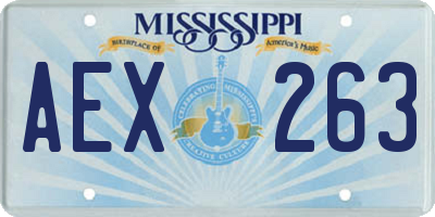 MS license plate AEX263