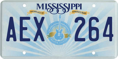 MS license plate AEX264
