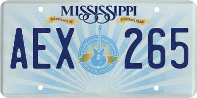 MS license plate AEX265