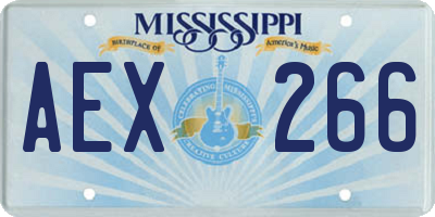 MS license plate AEX266