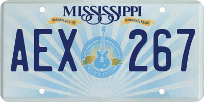 MS license plate AEX267