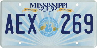 MS license plate AEX269