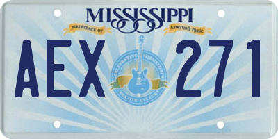 MS license plate AEX271