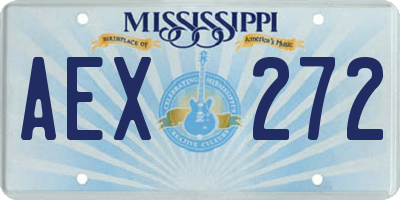 MS license plate AEX272
