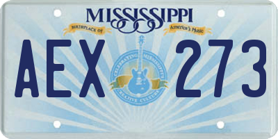 MS license plate AEX273