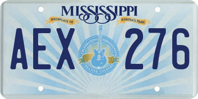 MS license plate AEX276