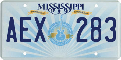 MS license plate AEX283