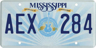 MS license plate AEX284