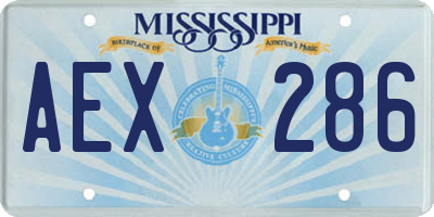 MS license plate AEX286