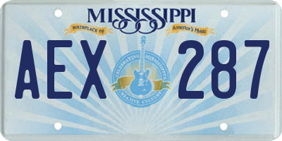 MS license plate AEX287