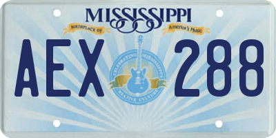 MS license plate AEX288
