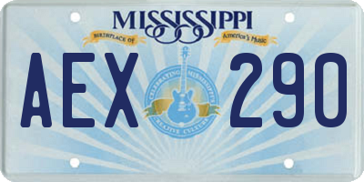 MS license plate AEX290