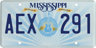 MS license plate AEX291