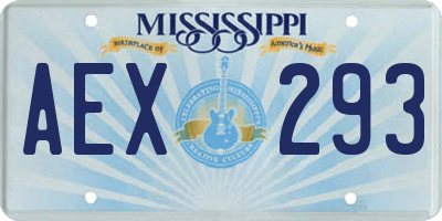 MS license plate AEX293