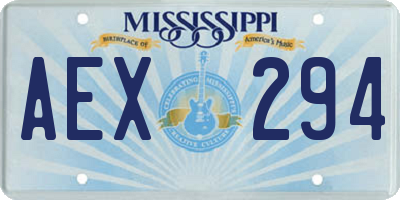 MS license plate AEX294