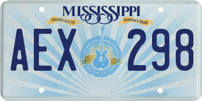 MS license plate AEX298