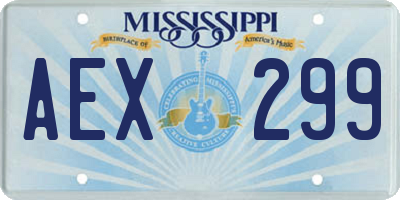 MS license plate AEX299