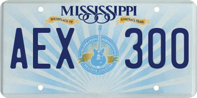 MS license plate AEX300