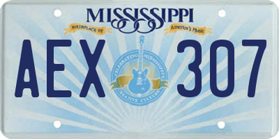 MS license plate AEX307