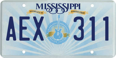 MS license plate AEX311
