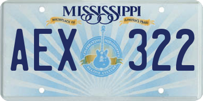 MS license plate AEX322