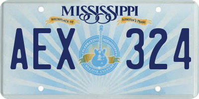 MS license plate AEX324
