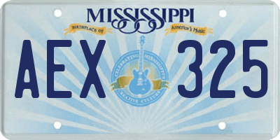 MS license plate AEX325