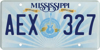 MS license plate AEX327