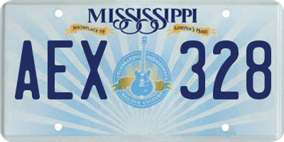 MS license plate AEX328