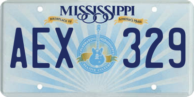 MS license plate AEX329