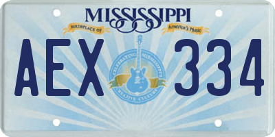 MS license plate AEX334