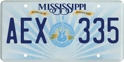 MS license plate AEX335