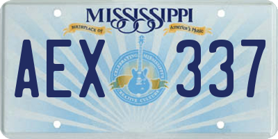 MS license plate AEX337