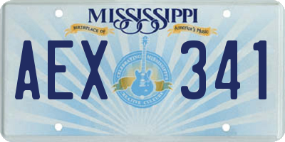 MS license plate AEX341