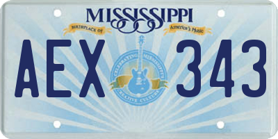 MS license plate AEX343