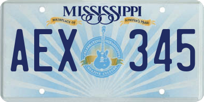 MS license plate AEX345