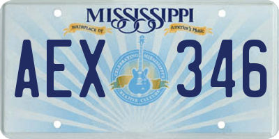 MS license plate AEX346