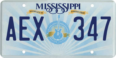MS license plate AEX347