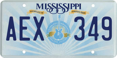 MS license plate AEX349
