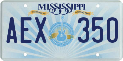MS license plate AEX350