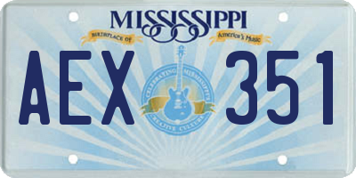MS license plate AEX351