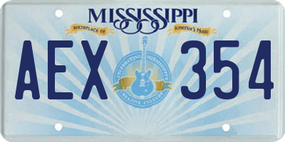 MS license plate AEX354